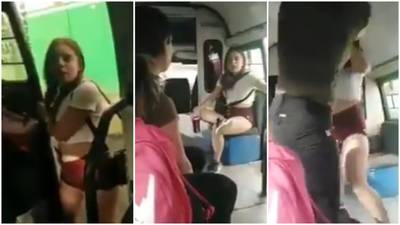 VIDEO. Ebria y fumando, mujer agrede a pasajera de bus; la apodan “Lady Combi”