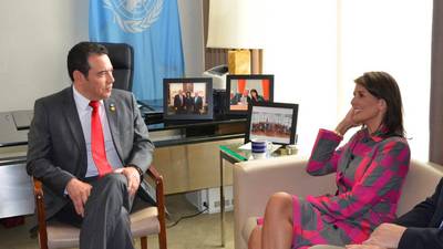 En ONU, Haley y Morales hablan sobre la lucha contra la corrupción