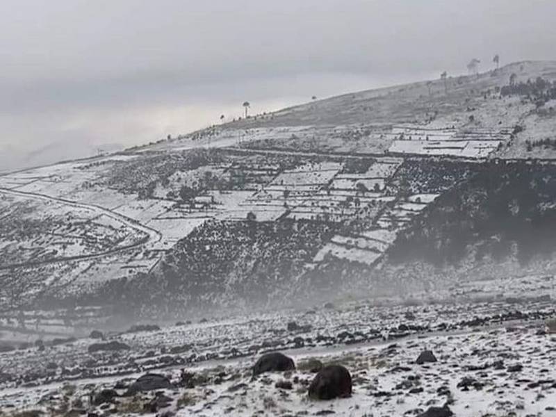 Altiplano Marquense se pinta de blanco tras la caída de granizo