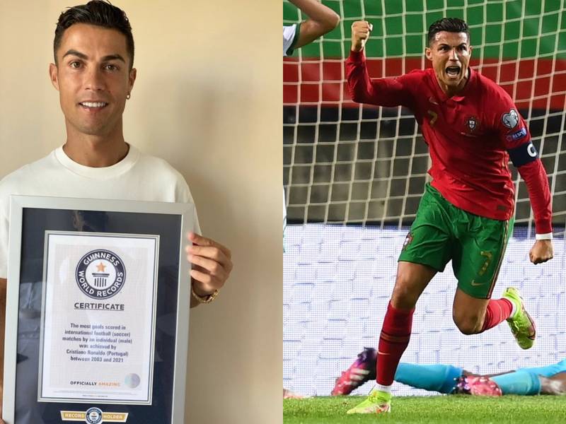Cristiano Ronaldo recibe el World Record Guinness como máximo goleador de selecciones