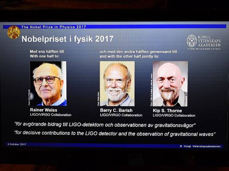 Barry Barish, Kip Thorne y Rainer Weiss ganan el Premio Nobel de Física