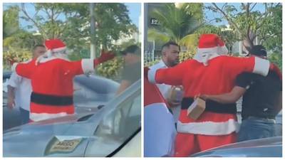 VIDEO. Santa Claus llega al rescate y evita pelea entre automovilistas