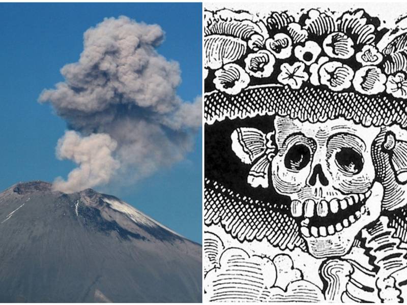 FOTO. Volcán Popocatépetl exhala fumarola con forma de Catrina