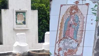 Vandalizan mural de San José y la imagen de la Virgen de Guadalupe del Cerrito del Carmen