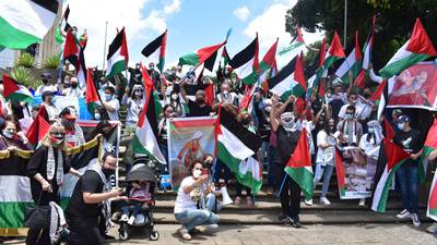 Palestinos radicados en Guatemala realizan marcha pacífica en apoyo a connacionales