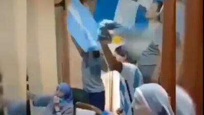 Monjas estallan de alegría por la actuación de Argentina en el Mundial