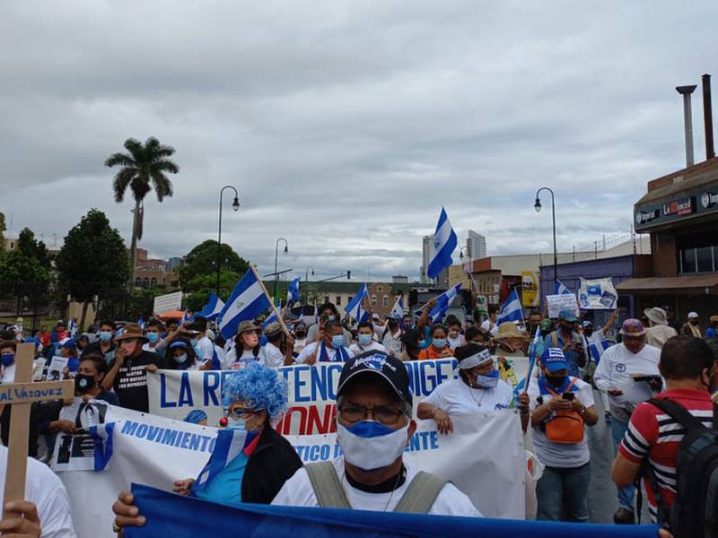 Nicaragüenses exiliados protestan en Costa Rica contra elecciones en su país