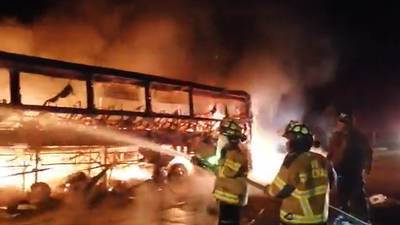 Autobús se incendia en Ruta Interamericana