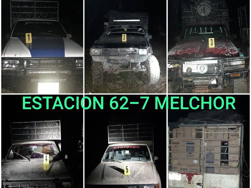 Dejan estacionados 5 vehículos con cigarros de contrabando en Petén