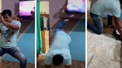VIDEO. Hombre rompe su smart tv por hacer el "Anitta challenge"