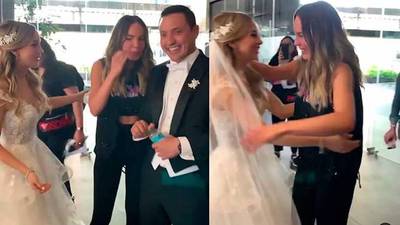 VIDEO. Belinda sorprende a pareja recién casada y le da su bendición