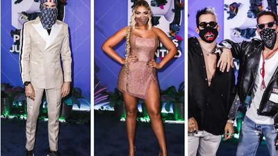 ¡La nueva modalidad! Las mascarillas más extravagantes de los artistas en Premios Juventud