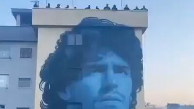 VIDEO. Inauguran mural de Maradona en Semana Santa