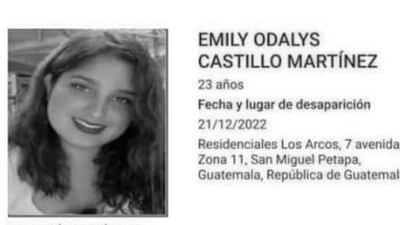 Localizan fallecida a Emily Castillo; tenía reporte de desaparecida en San Miguel Petapa