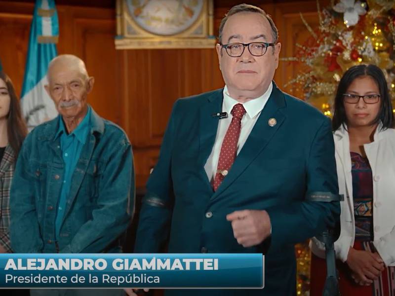 Comparten video con el mensaje de Navidad del presidente Giammattei