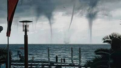 Tornados dibujan una escena apocalíptica en las costas de Rusia