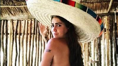 ¡En diminuto bikini! Filtran fotos del arresto de Celia Lora en Playa del Carmen