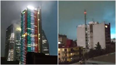 VIDEOS. Luces en el cielo se observaron durante el fuerte sismo en México