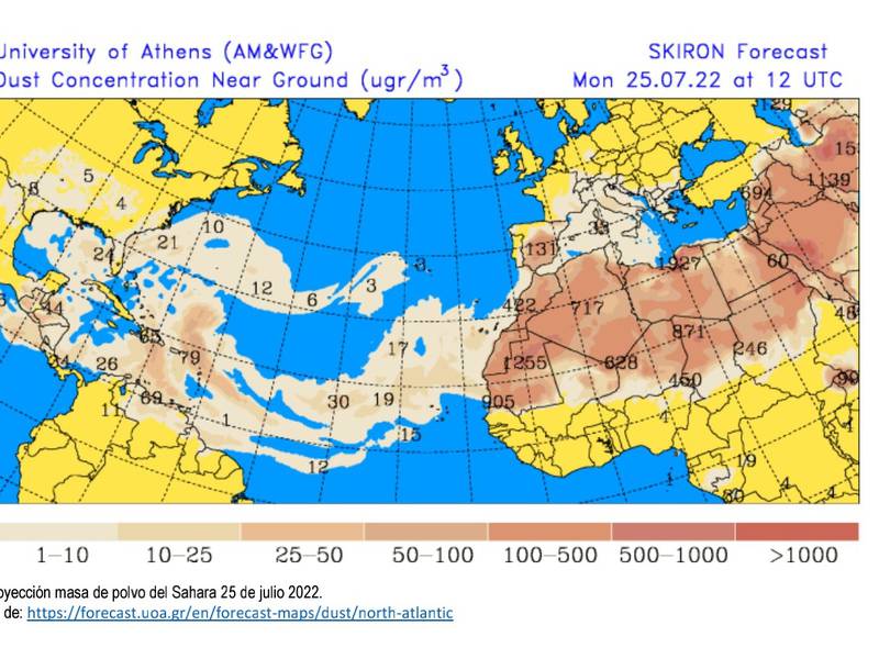 ¡Aviso! Se emiten recomendaciones por nube de polvo del Sahara