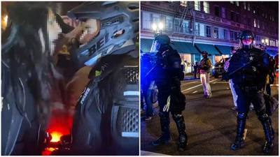 VIDEO. Mujer insulta y escupe a policía durante protestas tras elecciones en Estados Unidos