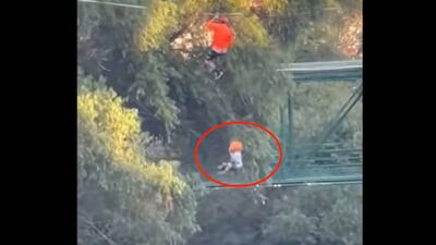 Espeluznante video: niño cae desde las alturas tras reventase cuerda del canopy