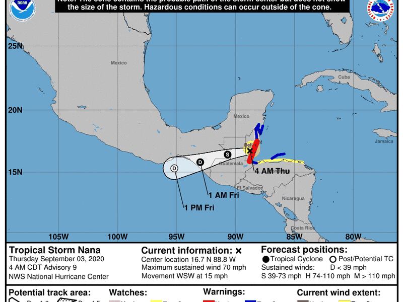 Tormenta tropical “Nana” ingresó a Petén durante la madrugada