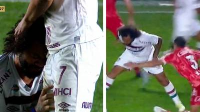 ¡Grave lesión! Marcelo lesiona a Luciano Sánchez en Copa Libertadores