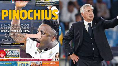 Ancelotti defiende a Vinicius tras polémica portada de un diario de Valencia