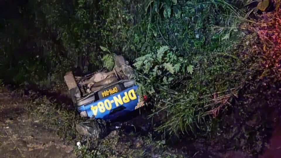 En el kilómetro 178 en la ruta a las Verapaces volcó un autopatrulla.