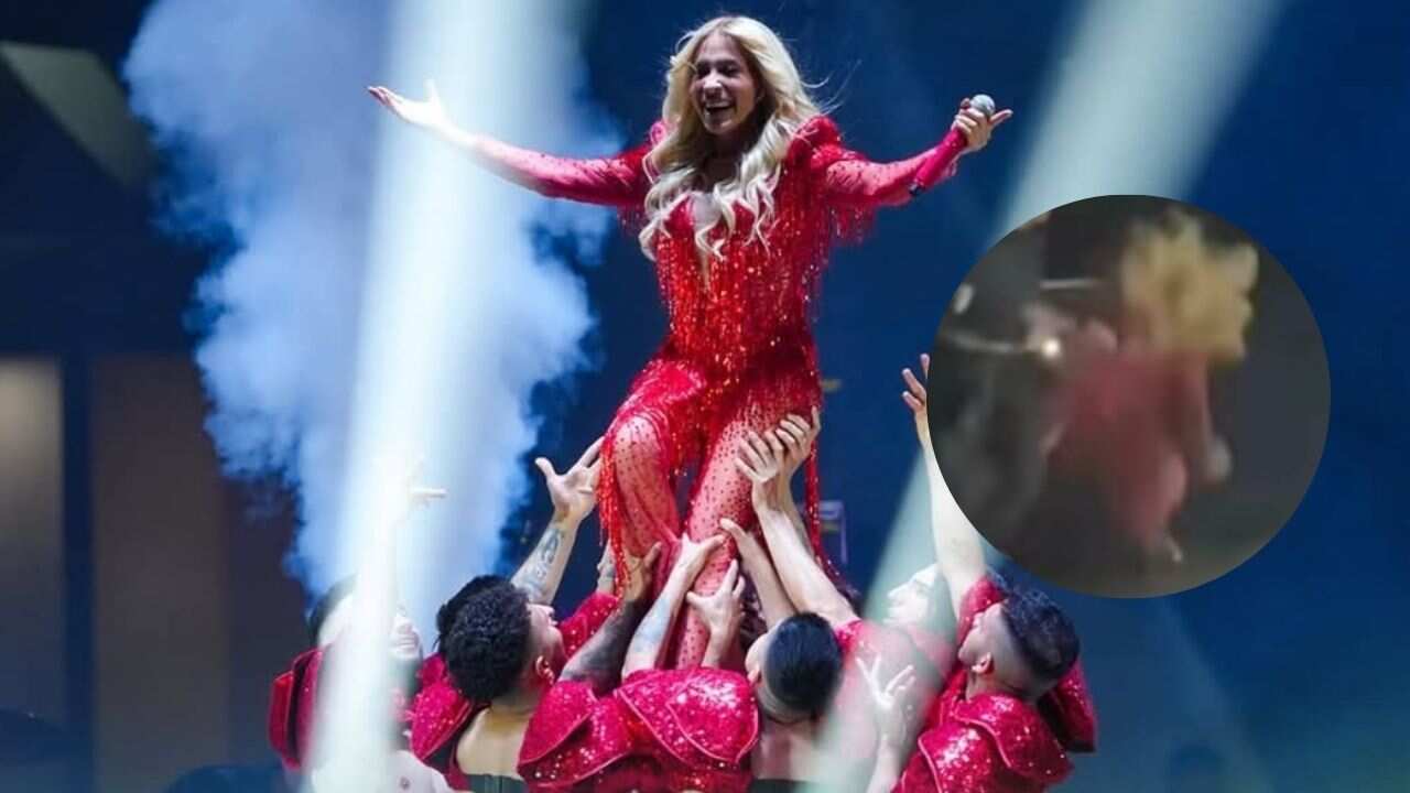 La cantante sufrió una fuerte caída durante la presentación que tuvo en Tampico, Tamaulipas