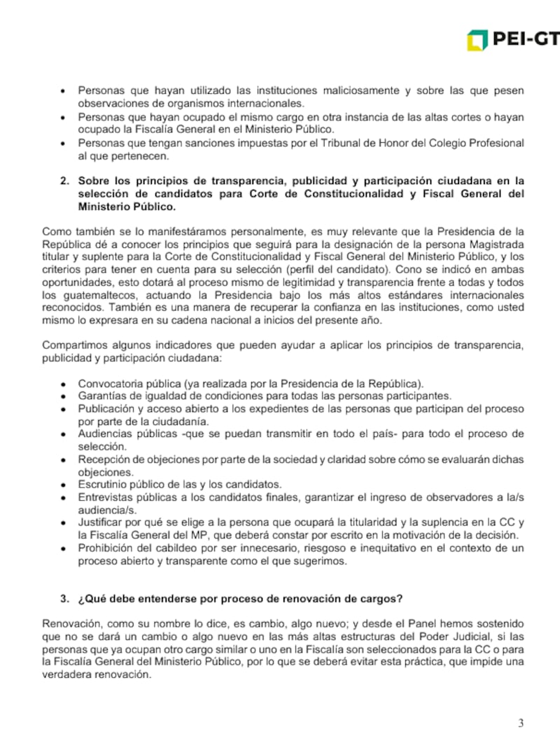 Panel de Personas Expertas Independientes (PEI-GT)