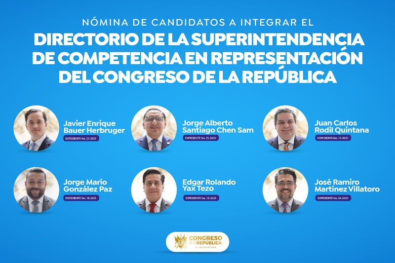 Candidatos del Congreso para titular y suplente al directorio de la Superintendencia de Competencia.