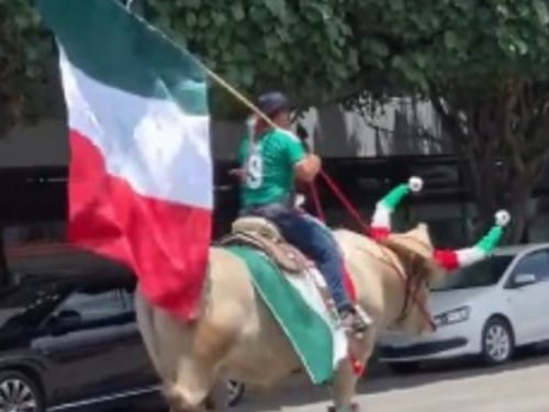 Aficionado mexicano se vuelve viral por su curiosa forma de apoyar a su selección
