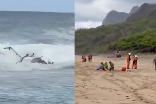 Video: Helicóptero turístico sufre accidente, se estrella en el océano y provoca la muerte de tres tripulantes