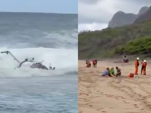 Video: Helicóptero turístico sufre accidente, se estrella en el océano y provoca la muerte de tres tripulantes