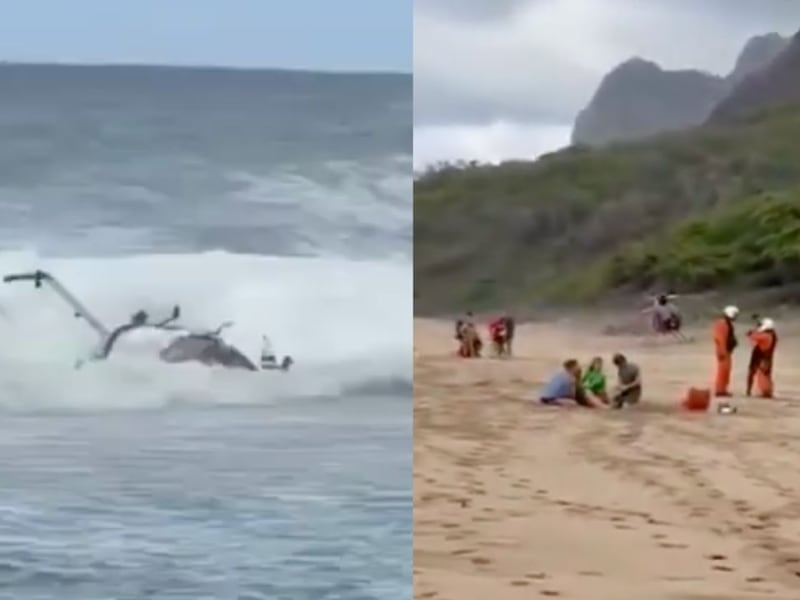 Video: Helicóptero turístico sufre accidente, se estrella en el océano y provoca la muerte de tres tripulantes