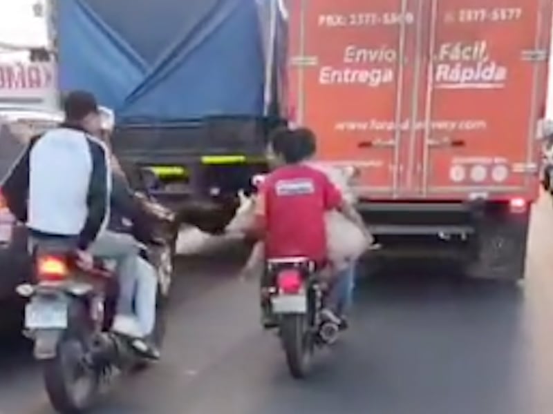 VIDEO. Hombres trasladan a enorme cerdo en moto entre la zonas 6 y 18