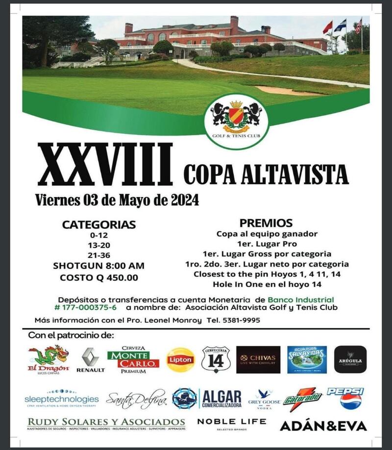 ¡Este viernes arranca la copa de golf AltaVista!