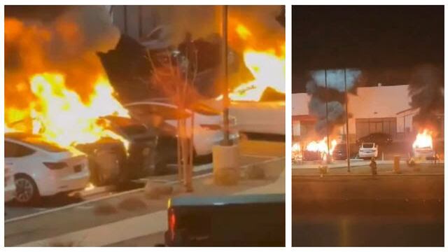 VIDEO. Hombre incendia varios vehículos tesla en Las Vegas