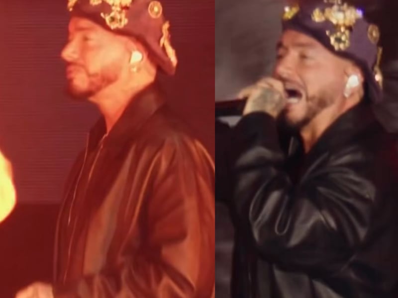 Así quedó el rostro de J Balvin luego de quemarse las pestañas en pleno show
