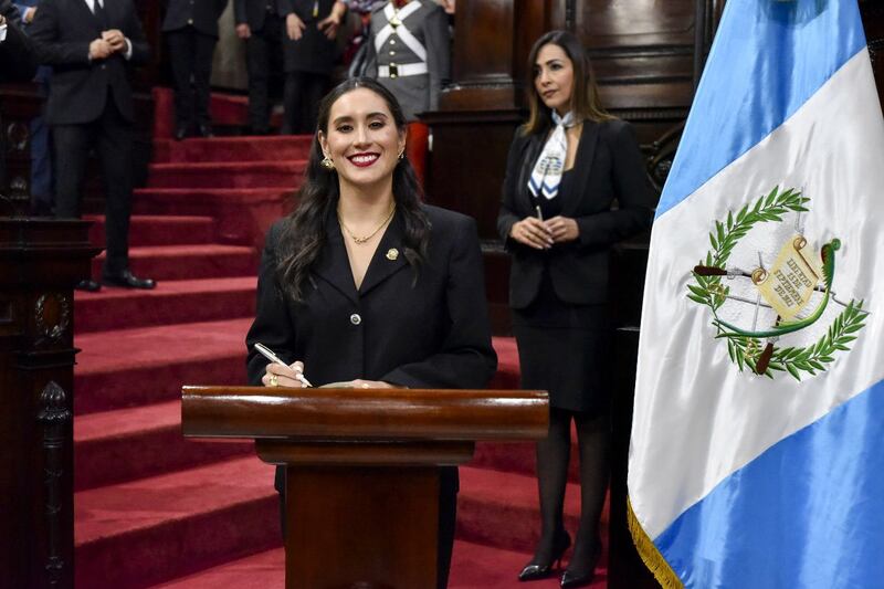 Diputada Karina Paz durante la Juramentación y toma de posesión de la Junta Directa del Congreso.