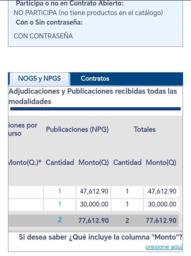 En Guatecompras se puede verificar la contratación.