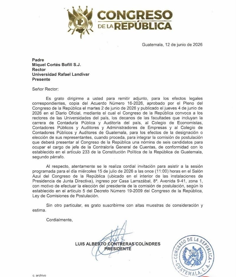 Congreso convoca a integrar la comisión de postulación para Contralor General. Foto: RRSS
