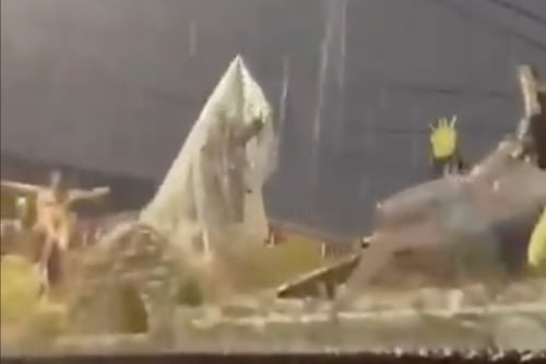 VIDEO. Procesión de Jesús de la Caída en Ciudad Vieja hace su recorrido bajo fuerte lluvia