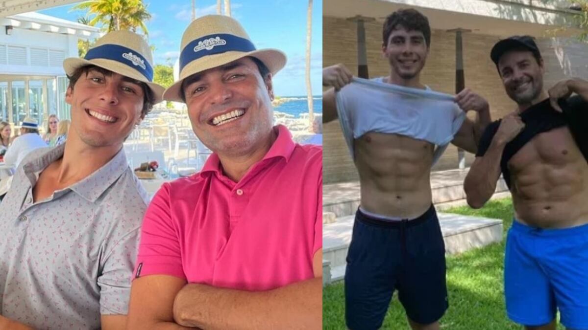 Lorenzo, el hijo de Chayanne posa sin camisa mostrando sus músculos al lado del cantante boricua