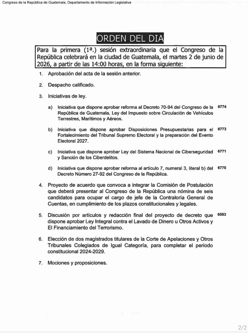 Agenda.