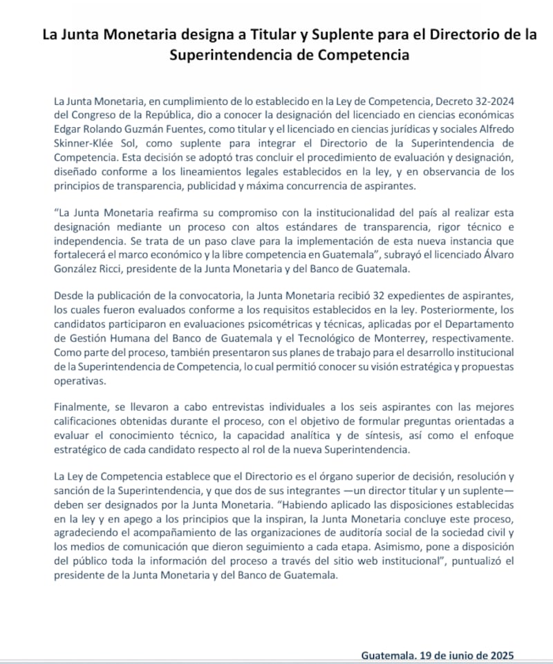 Comunicado.