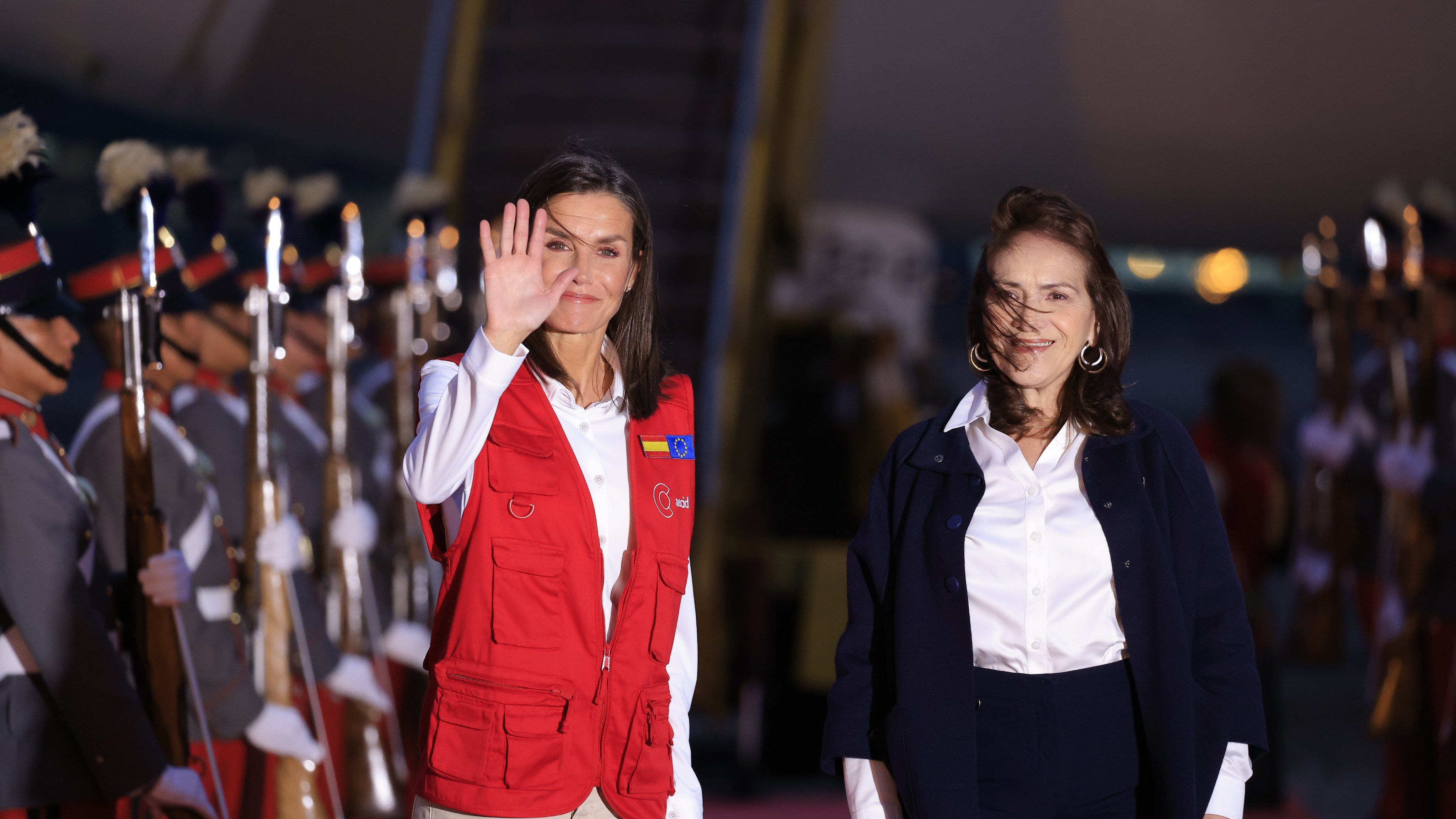 La Reina Letizia arribó al país la tarde de este martes. Foto Presidencia.