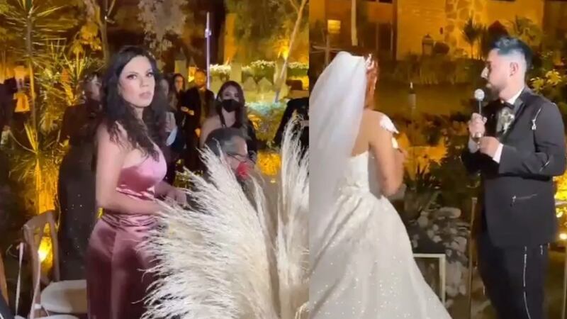 Al borde del llanto, Lizbeth Rodríguez interrumpe boda de influencer para ponerlo en evidencia