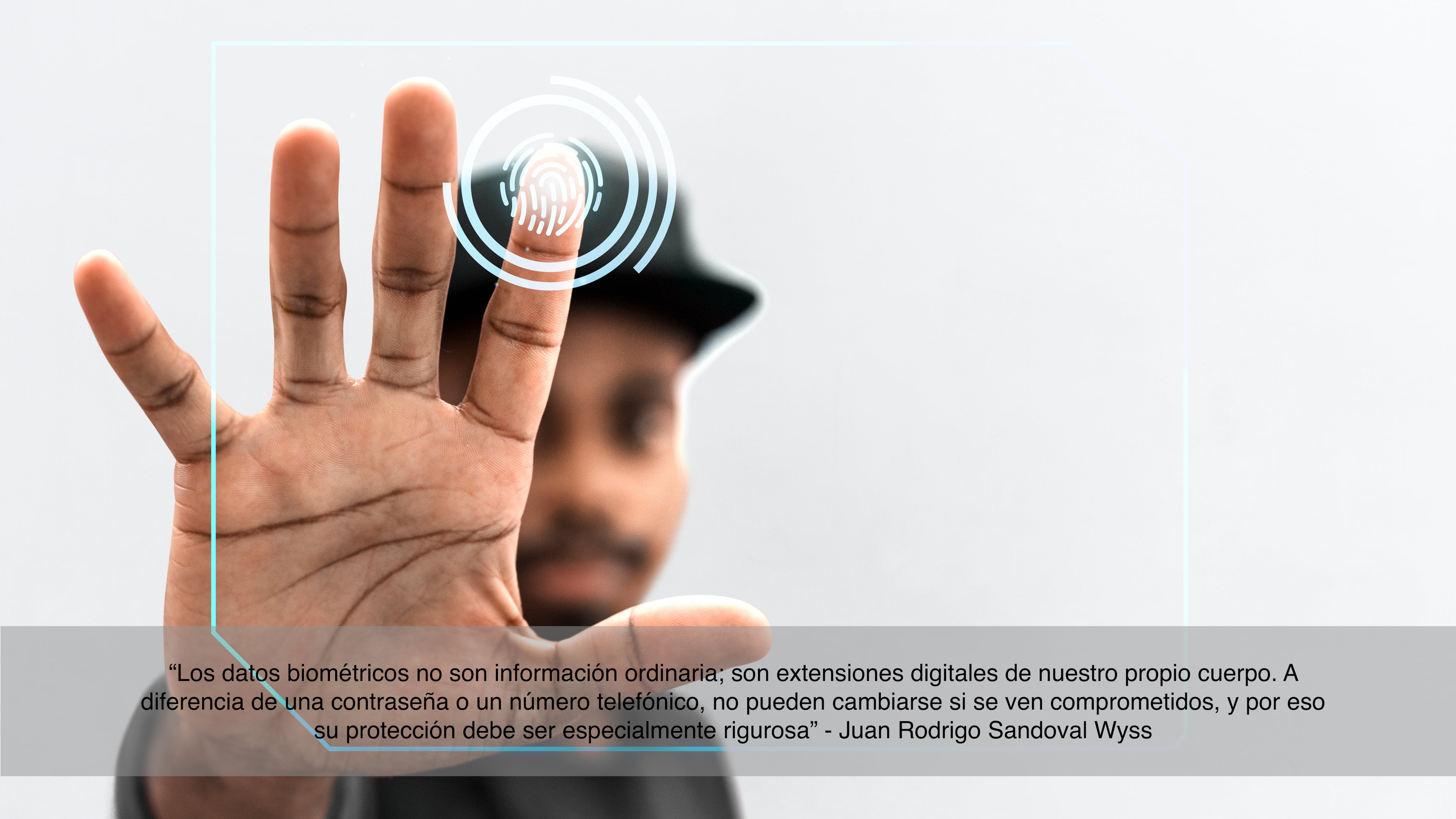 Black man scanning his finger